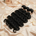 Natural Black Deep Wave Hair Bundles in Satin Lined Box